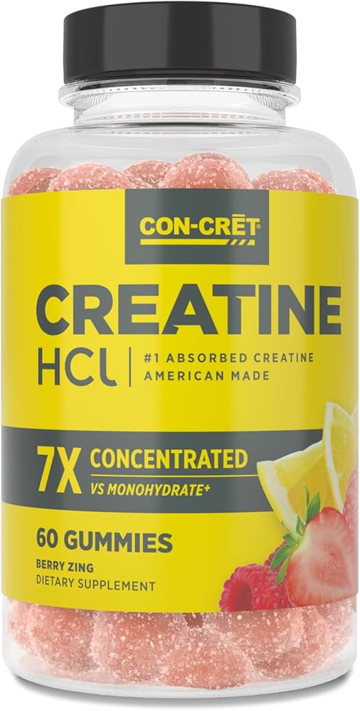CON-CRĒT Creatine Gummies - Concentrated Creatine HCl - 30 Servings - Supports Muscle Strength, ... | Amazon (US)