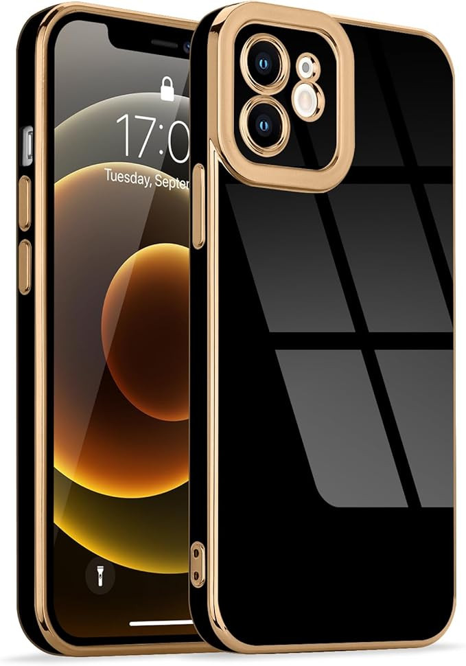 Lafunda Compatible with iPhone 12 Case, Luxury Plating Cases for Women Girls Cute Electroplated G... | Amazon (US)