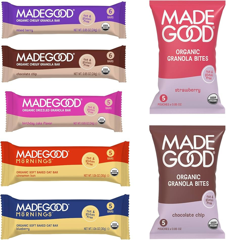 MadeGood Granola Variety Pack 37-Count Chewy Breakfast Snack Bars, Bites | Amazon (US)