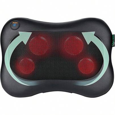 Massage Pillow Back And Neck Massager, Deep Mussle And Fatigue Shiatsu Massager With Heat 3D Kneading, Use At Home Car Office | SHEIN