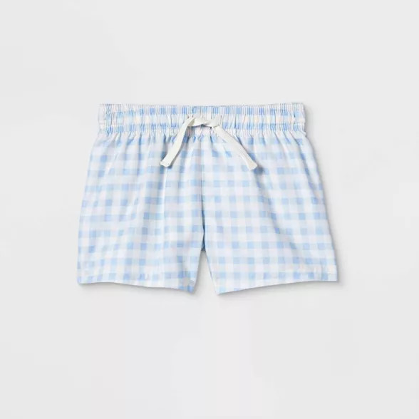 Baby Boys' Gingham Swim Shorts - Cat & Jack™ Blue | Target