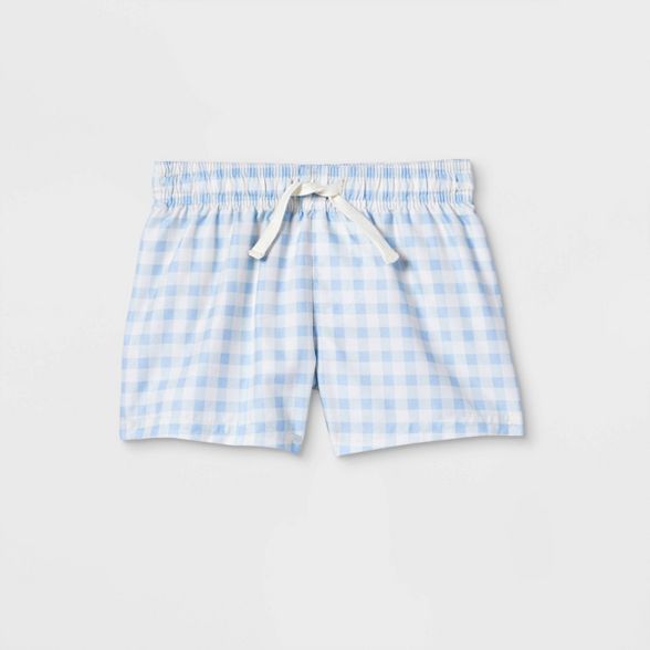 Baby Boys' Gingham Swim Shorts - Cat & Jack™ Blue | Target