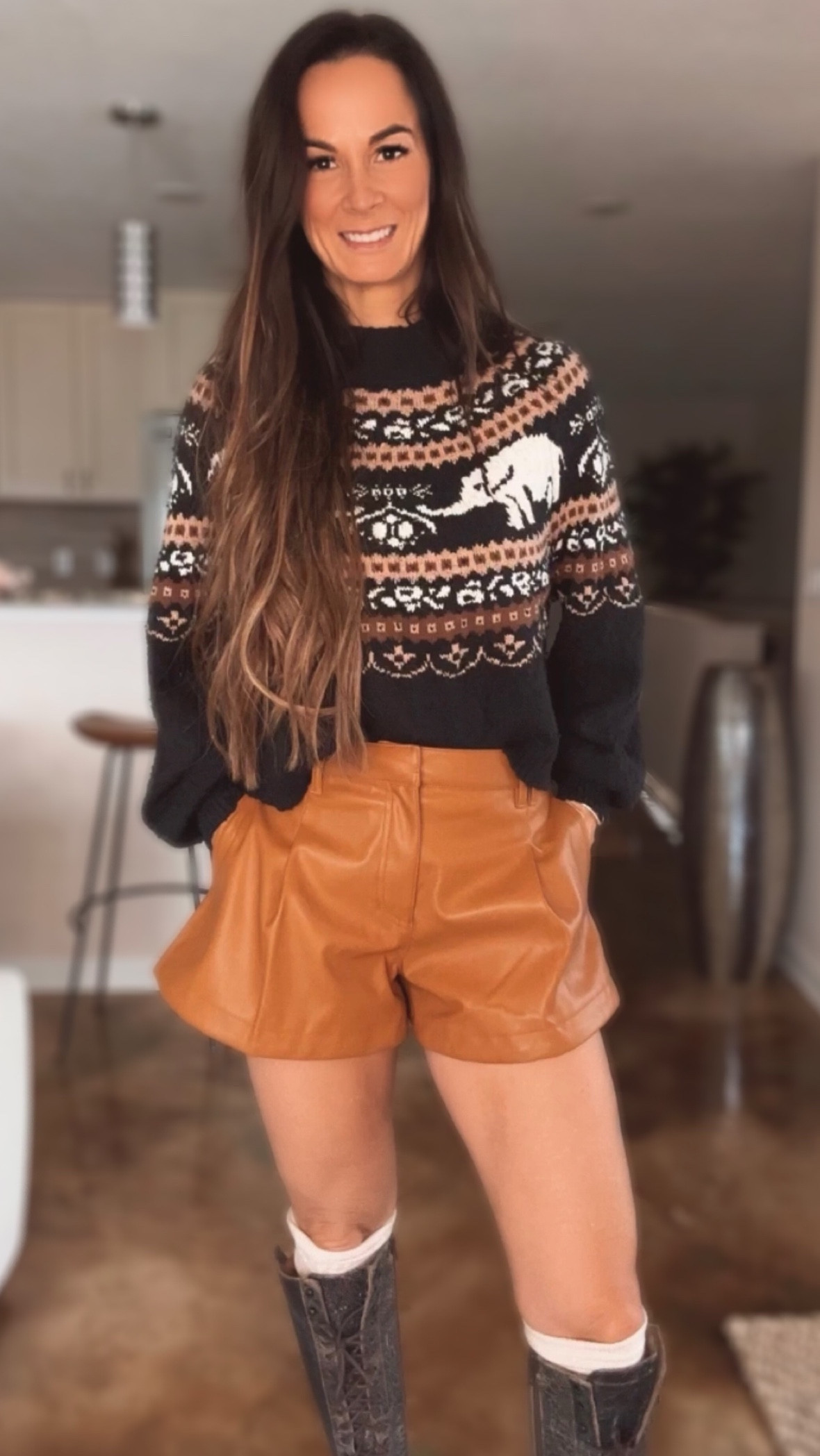 Feeling the holiday vibes and put together some cute, fun looks for you 🤎🍂🍁 

Tee: @skims size S
Sweater: @freepeople size S
Shorts: @freepeople size 26
Boots & Socks: @freepeople 
Bag: @atpatelier 
Sunnies: @_jennybird 

🛍️link in bio to shop 🤌🏼


#Fall #Fallfashion #fallstyle #fashion #fashionblogger #fashionstyle #thanksgiving #musthave #suiting  #trousers #workwear #workstyle #leathershorts #jennybird #skims #atpatelier #freepeople #holidayfaahion #shorts #influencer #shop.LTK #Itkit #veganleather #fallpant #itpant  

Leather shorts, vegan shorts, knee high boots, lace up boots, power pants, fall trends, trends, fall style, tee shirt, outfit ideas, work wear outfit ideas, vegan leather shorts, wide leg, minimal style, menswear outfit, office wear, minimal style, neutral chic, Jenny Bird, Amazon Fashion, Skims, Sweater, ATP Atelier, Free People, holiday style, thanksgiving fashion