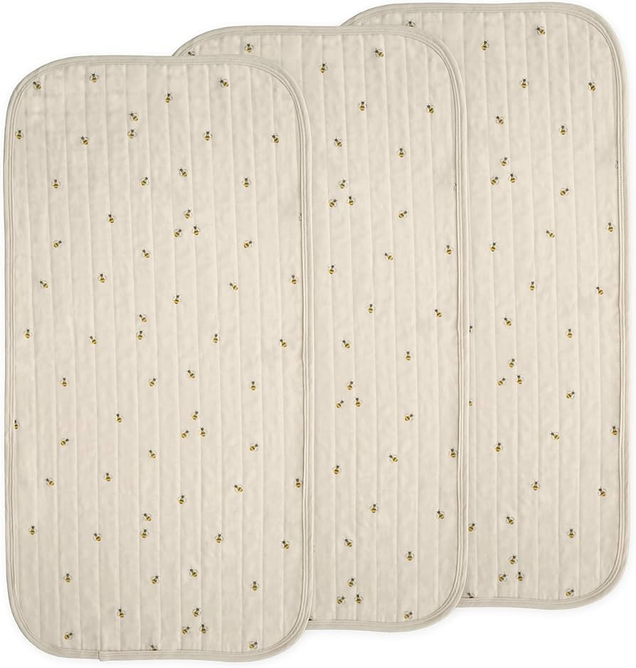 mushie Waterproof Changing Pad Liners | 100% Organic Cotton | Set of 3 (Bees Combo) | Amazon (US)
