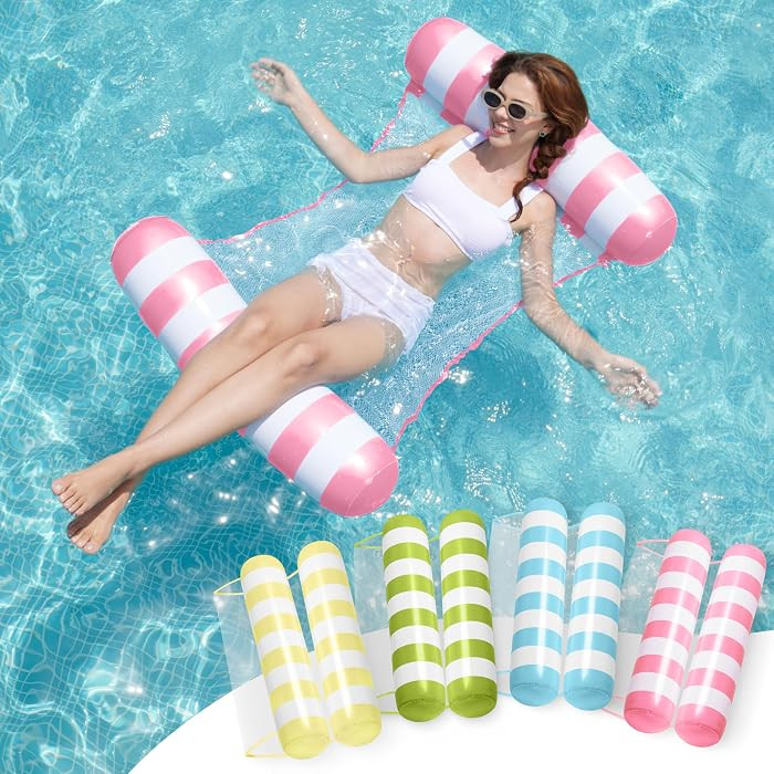 SLOOSH 4 Packs Strip Type Hammock Pool Floats Adults, 4-in-1 Multi-Purpose Inflatable Pool Floati... | Amazon (US)