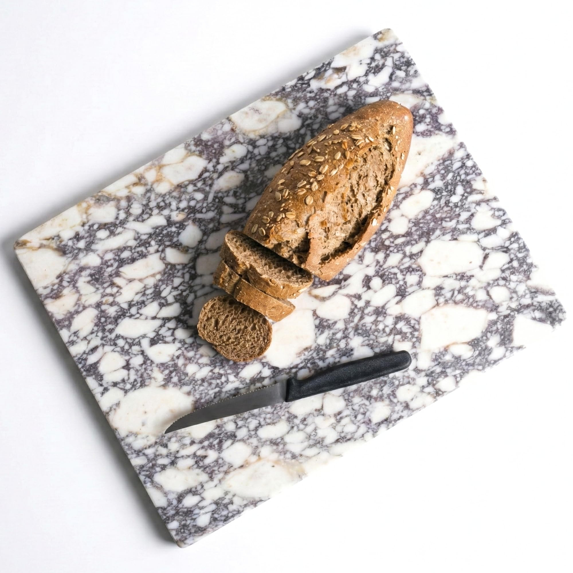 Calacatta Viola Cutting Board and Serving Tray, Elegant Natural Stone Slab, Heavy Cutting Board for Kitchen and Home Decor, Non-Slip Silicone Feet, Large (15"x 12") 8 lbs | Amazon (US)