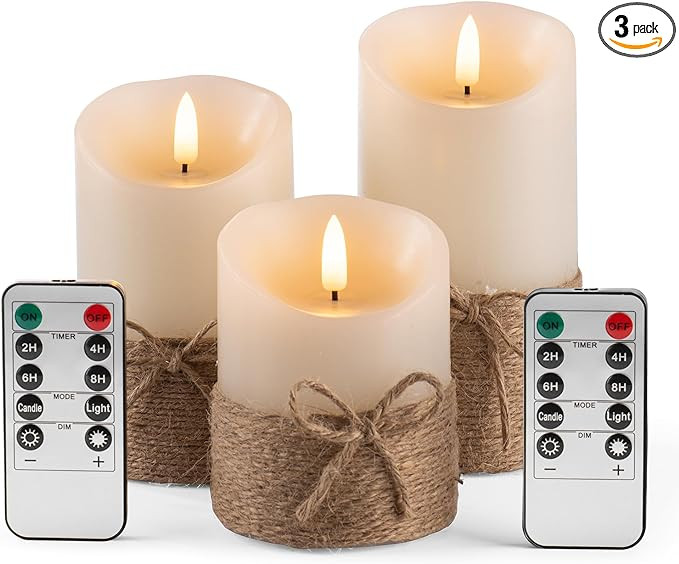 AKU TONPA Flameless Candles Battery Operated Pillar Real Wax Electric LED Candle Gift Set with Re... | Amazon (US)