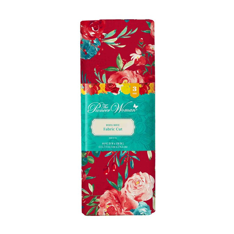 The Pioneer Woman 44" x 3 yd Cotton Wishful Winter Precut Sewing & Craft Fabric, Red | Walmart (US)