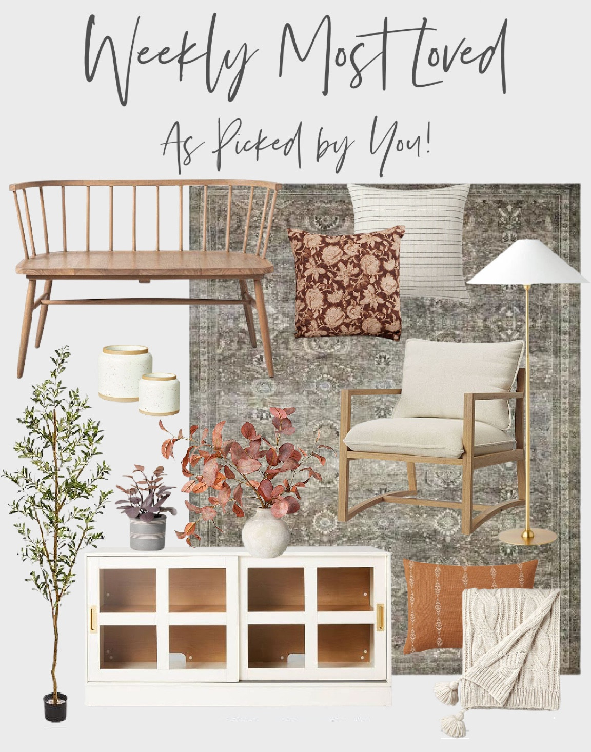 Fall decor, furniture, Hearth & Hand, Studio McGee, threshold, autumn floral arrangement, entryway bench, vase, Higgins sling back armchair, chair, shaker bench, entryway seating, faux olive tree, media unit, console table, entertainment center, cabinet, loloi area rug, candle, floral throw pillow, striped throw pillow, knitted throw blanket, floor lamp, lighting, Target, Kirkland’s, Home Depot, Amazon 

#LTKhome #LTKSeasonal #LTKstyletip