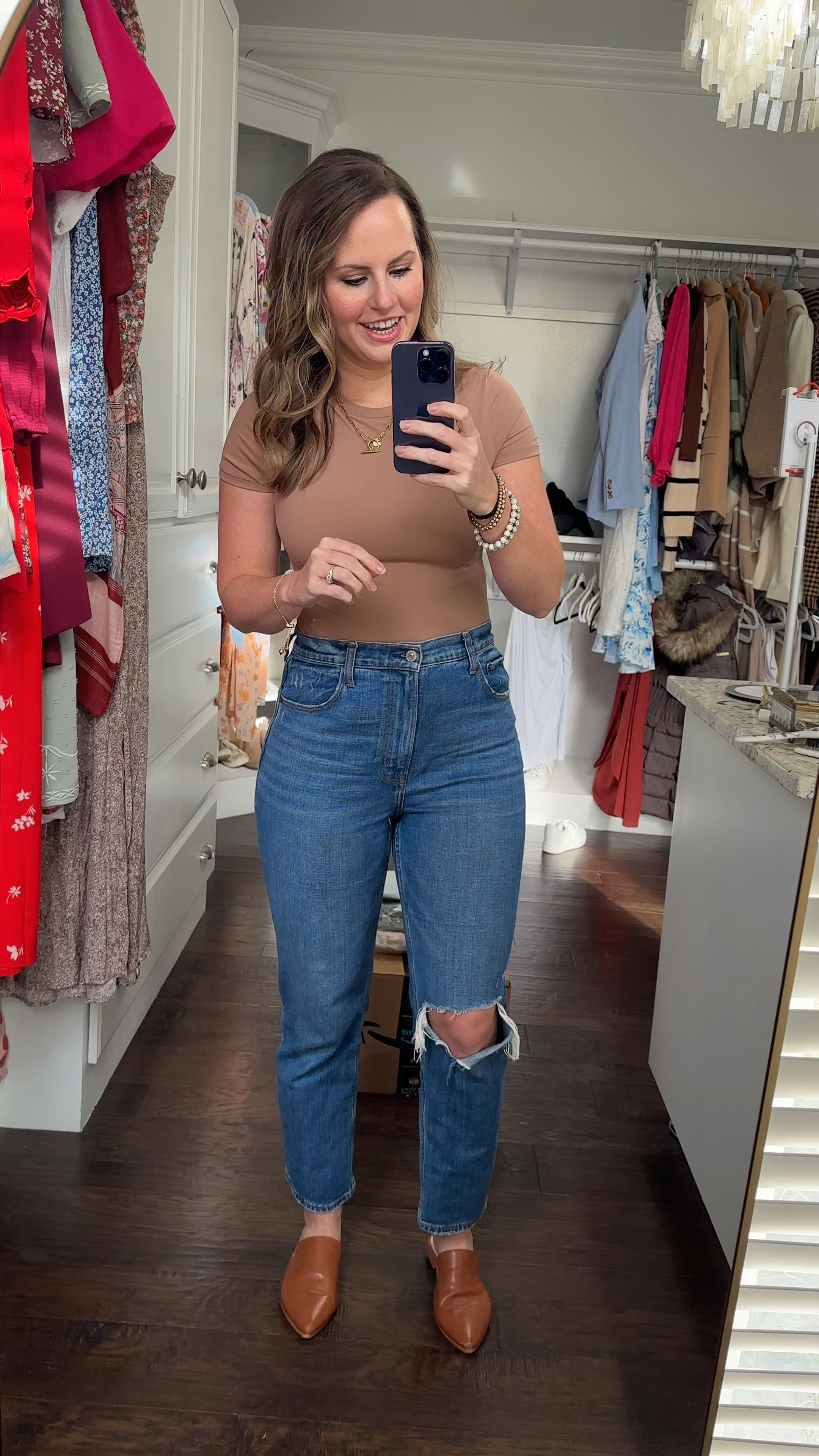 Casual outfit for spring!! Spring outfit inspo with a bodysuit looking top (but it’s actually regular length & tucked in!) Abercrombie straight leg jeans and loafers from Amazon! 

Amazon fashion finds, Amazon spring outfits, travel look, Valentine’s Day outfit, spring sale

#LTKSpringSale #LTKVideo #LTKstyletip