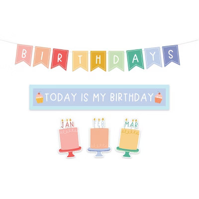 Pippi Post Classroom Birthday Bulletin Board Kit, Teacher Supplies | Target