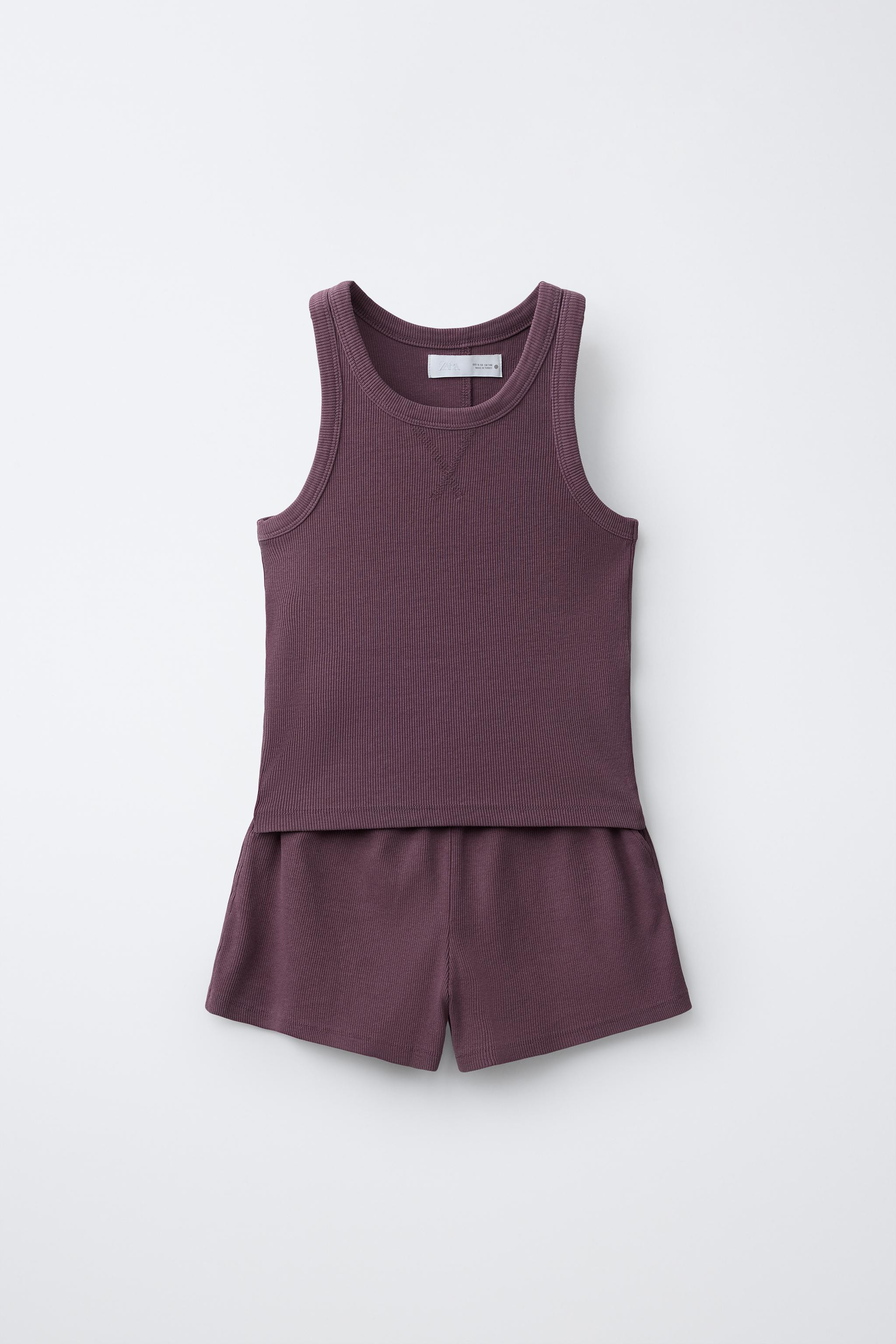 RIBBED WASHED TANK TOP AND BERMUDA SET | Zara US