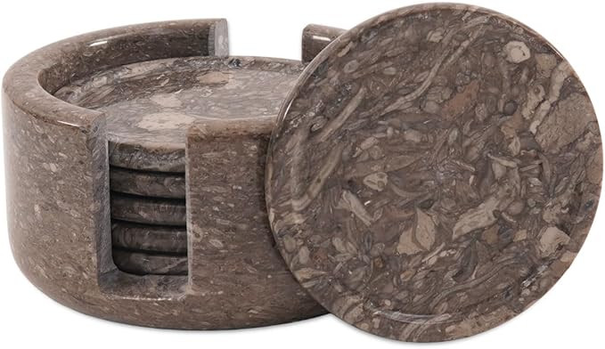 RADICALn Coaster Set Handmade Marble 3.5 Inches Oceanic Warming Coffee Mug Office Round Coasters ... | Amazon (US)