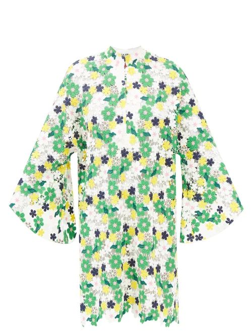 La Vie Style House - Floral-lace Kaftan - Womens - Green Yellow | Matches (US)
