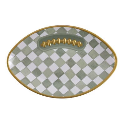 Cook With Color Checkered Football Serving Plate Green | Target