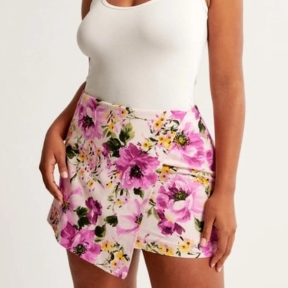 Abercrombie & Fitch Scarlett linen-blend wrap mini skort | Poshmark