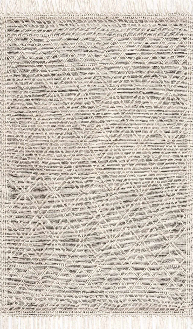 Ramsbury Area Rug - Hand Woven Wool Neutral Trellis Rug | Boutique Rugs