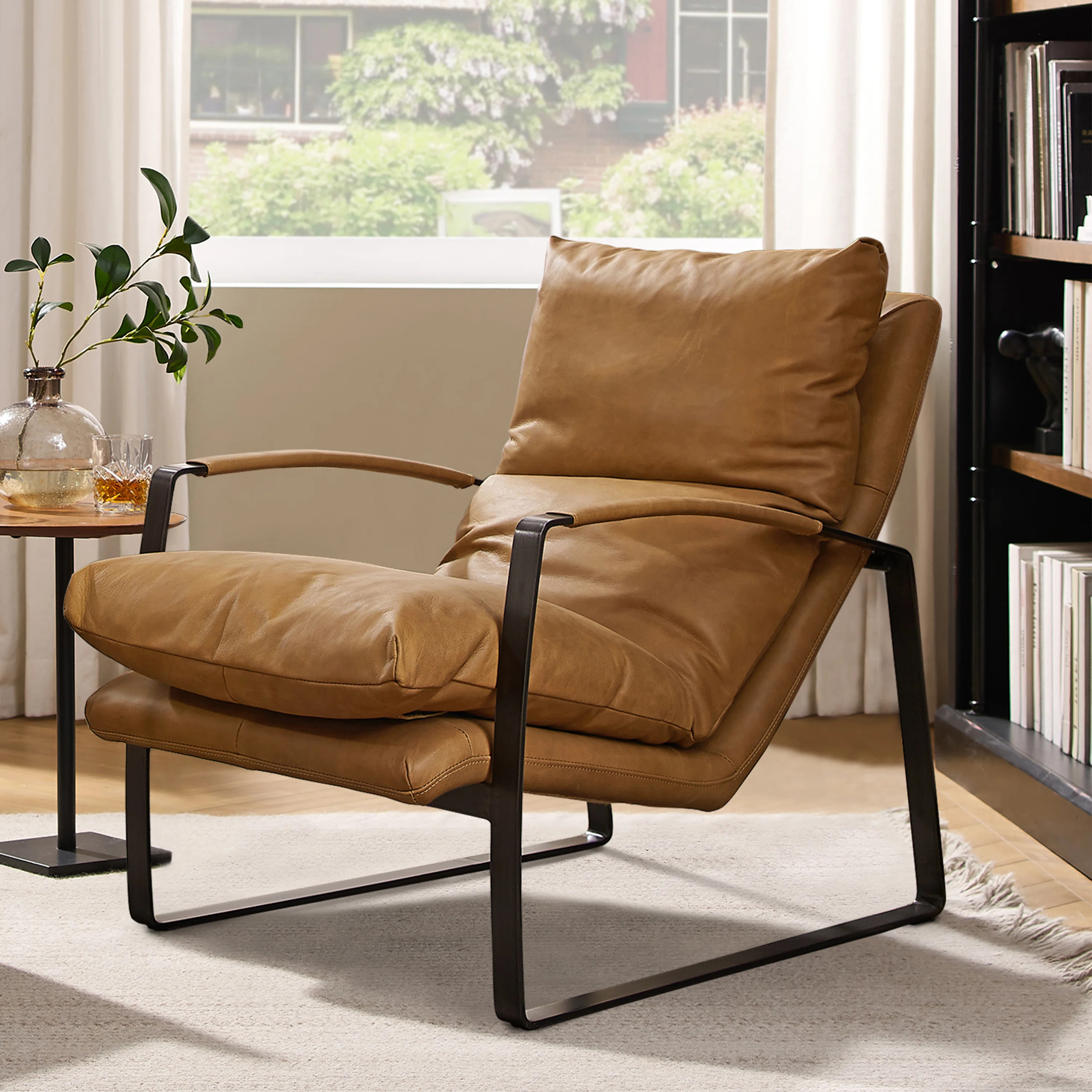 Gibb 25.5'' Wide Top Grain Leather Lounge Chair | Wayfair North America