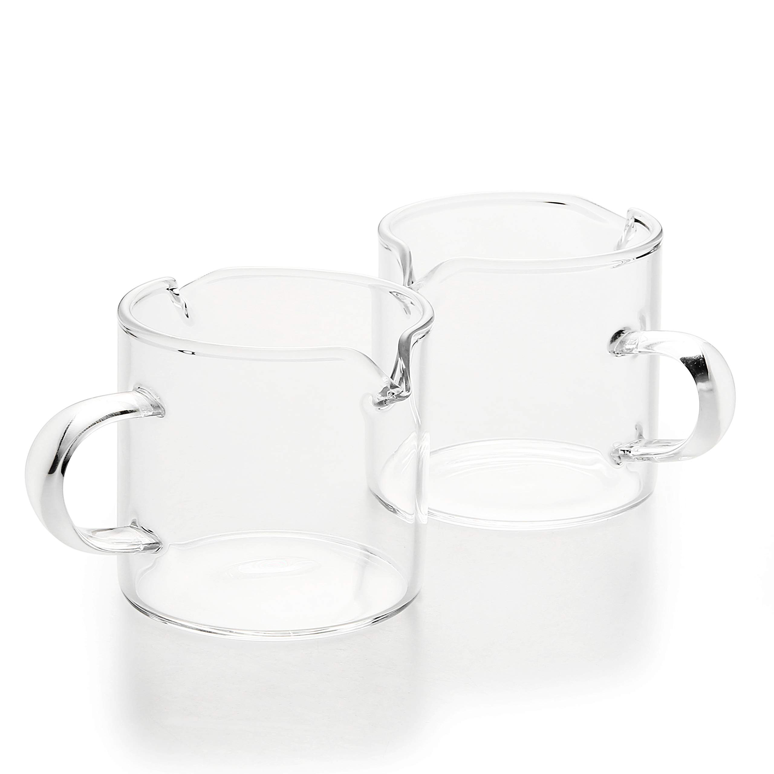BCnmviku Shot Glasses Espresso Parts Double Spouts Milk Cup Clear Glass (Clear Glass-2Pack) | Amazon (US)