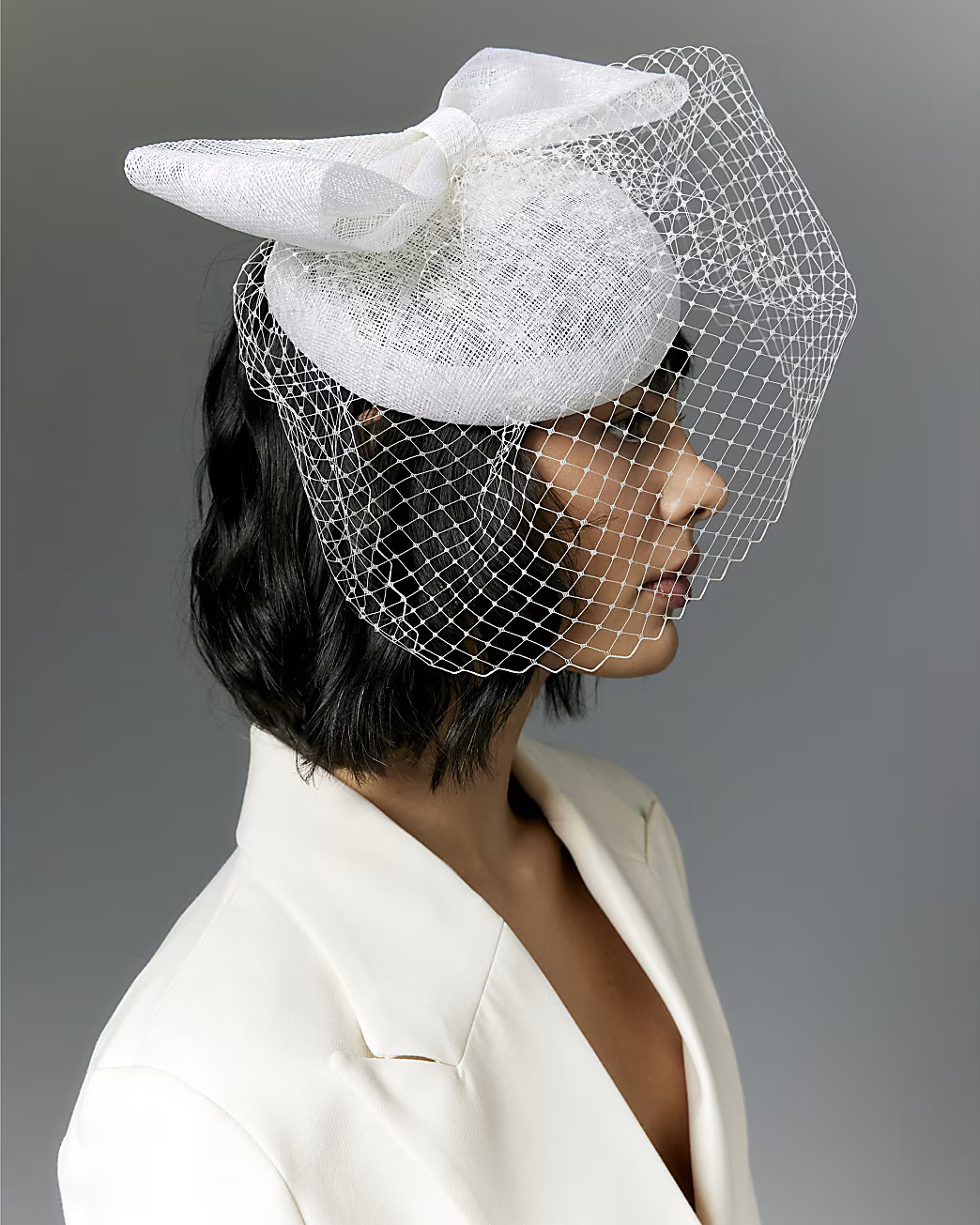 White Bow Hat Fascinator Headband | River Island UK & IE