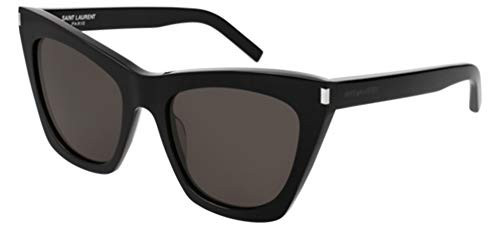 Saint Laurent Women's Kate Cat Eye Sunglasses, Black/Black/Grey, One Size | Amazon (US)
