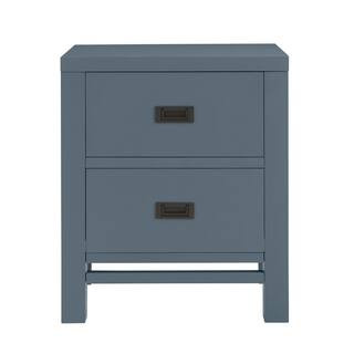 Calden Steel Blue 2-Drawer Nightstand (26 in. H x 22 in. W x 16 in. D) | The Home Depot