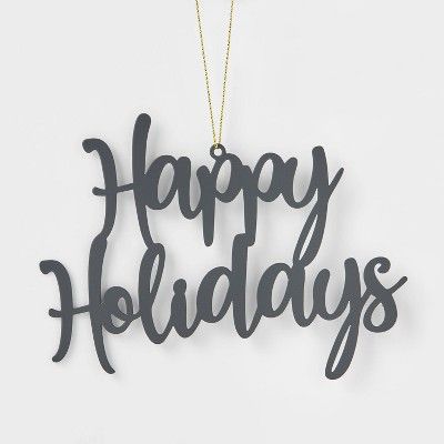 Metal Happy Holidays Christmas Tree Ornament Black - Wondershop™ | Target