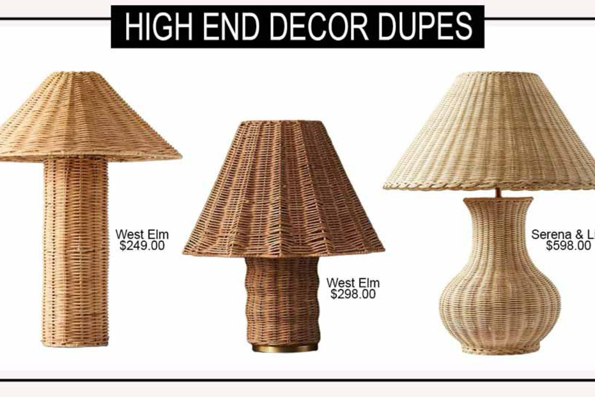 Wicker table lamp designer look for less. High end dupes  

#LTKStyleTip #LTKHome #LTKOver40