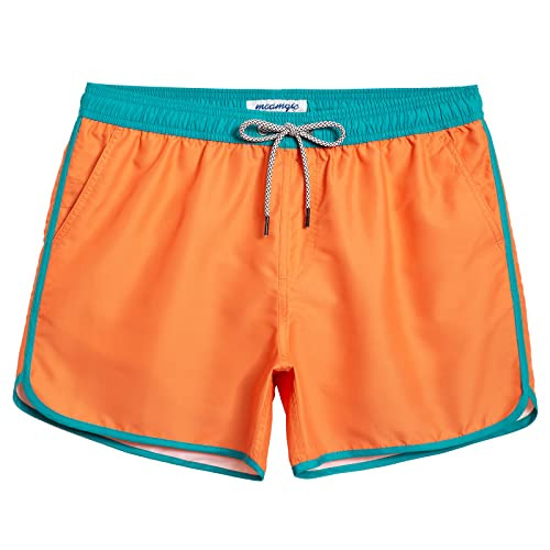 maamgic Mens Boys Short 80s 90s Vintage Swim Trunks with Mesh Lining Quick Dry Swim Suits Board S... | Amazon (US)