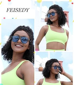 FEISEDY Retro Square Aviator Sunglasses Women Men 70s Vintage Trendy Plastic Frame Sun Glasses B2... | Amazon (US)