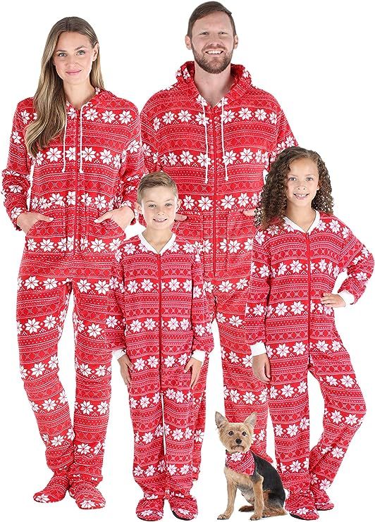 SleepytimePJs Family Matching Fleece Hooded Footed Onesie Pajamas | Amazon (US)