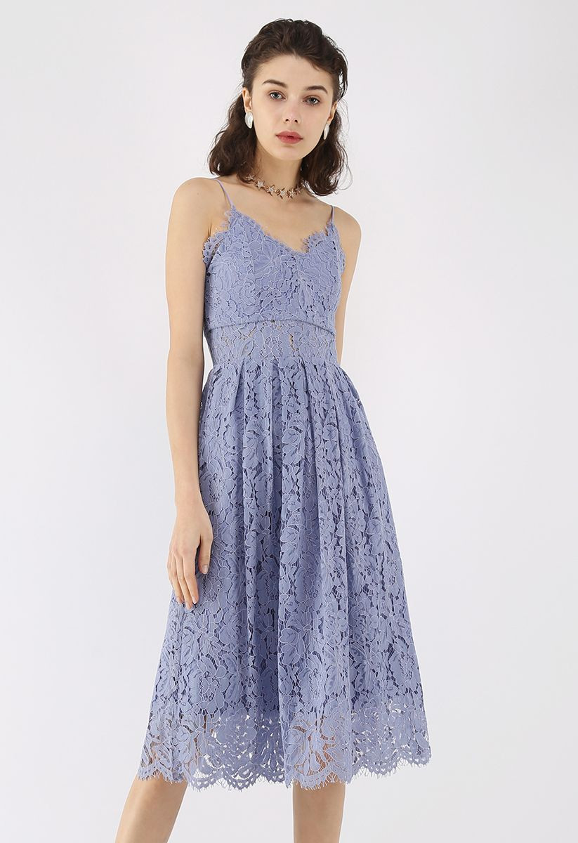 Spirit of Romance Lace Cami Dress in Lavender | Chicwish