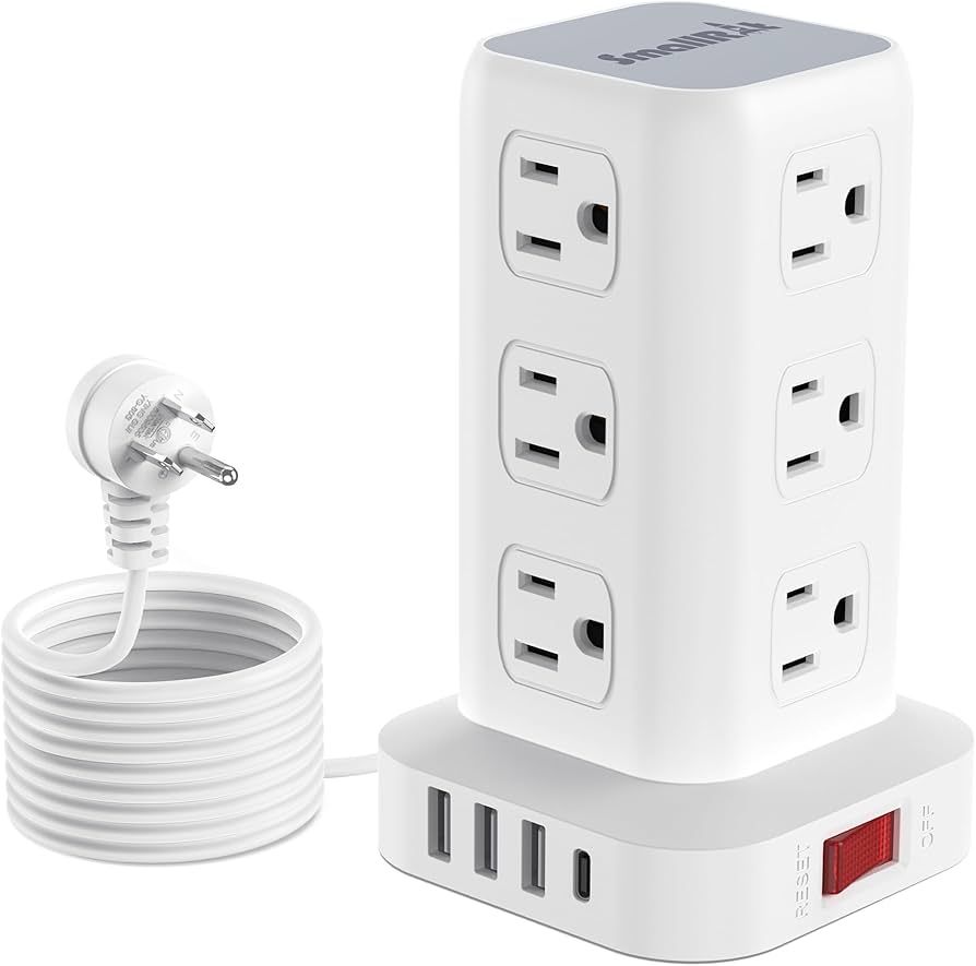 PD20W Power Strip Tower Surge Protector Power Strip with USB 12 Outlets with 4 USB Ports (1 USB C... | Amazon (US)