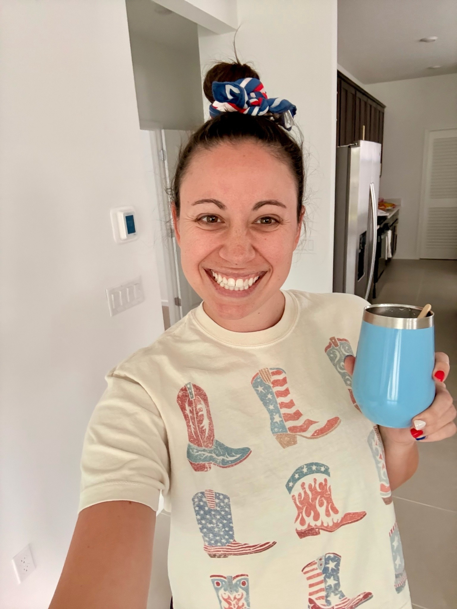 Happy Fourth of July! Enjoy your day with your favorite Americana looks like this Mountain Moverz tshirt, Manna hydration glass and Dazzle Dry nails! Many are having sales so be sure not to miss out!

#LTKootd #LTKgrwm #LTKmorningroutine