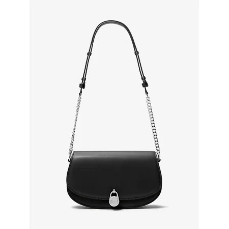 Michael Kors Outlet Mila Medium Leather Messenger Bag - Black | Walmart (US)