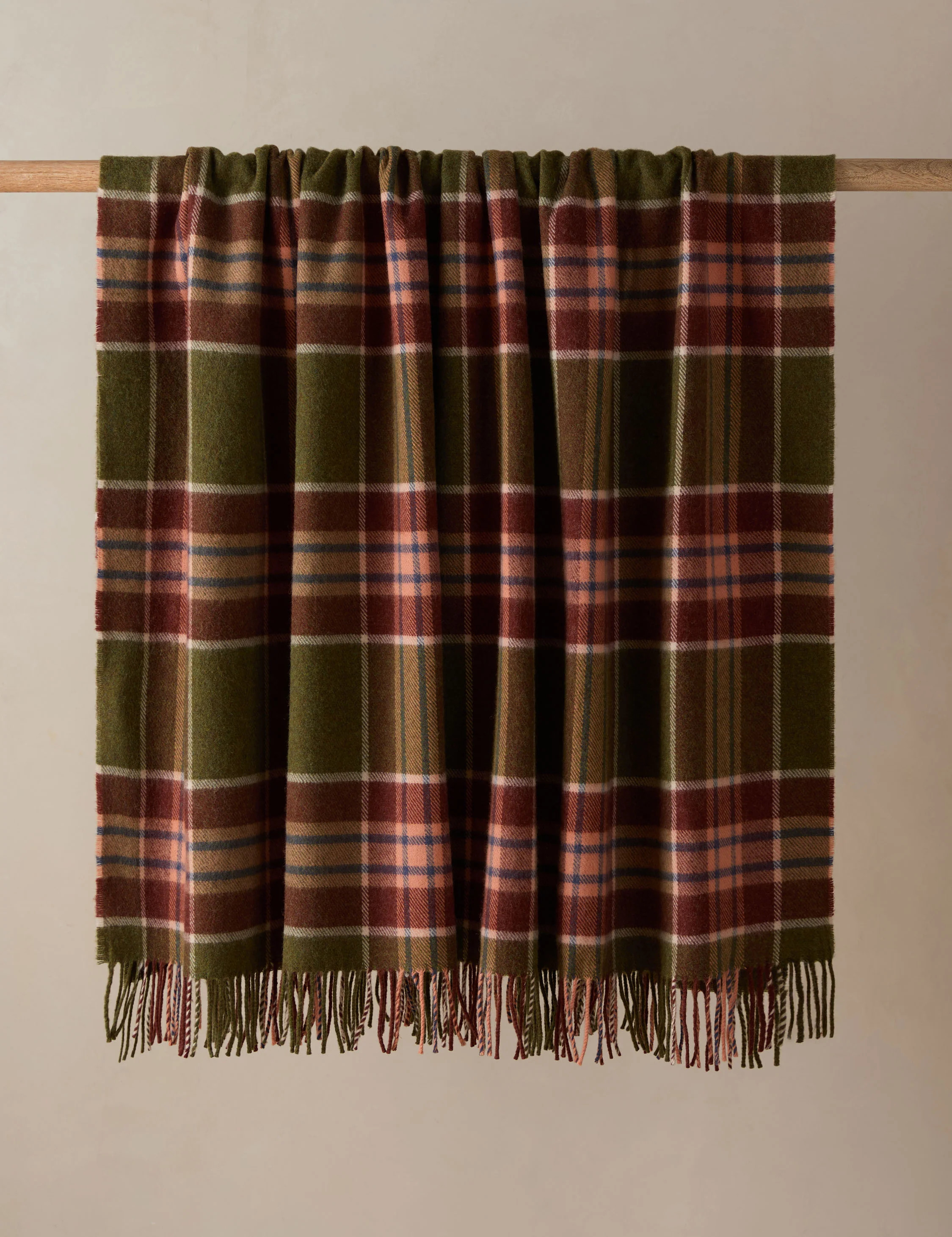 Holm Lambswool Throw, Green | Lulu and Georgia 