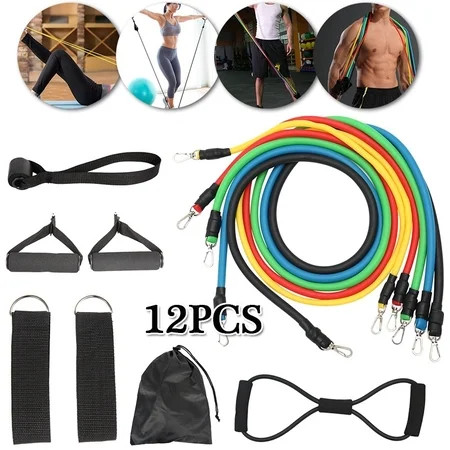 12Pcs 8 Type Yoga Pull Rope Exercise Resistance Bands Fitness Stretch Workout Bands | Walmart (US)