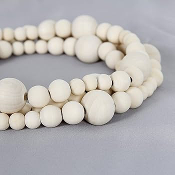 BlueMake 7ft Christmas Wooden Beads Garlands, Xmas Bead Garland Round Craft Bead Garland,Farmhous... | Amazon (US)