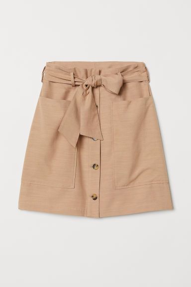 H & M - Lyocell-blend Utility Skirt - Beige | H&M (US + CA)