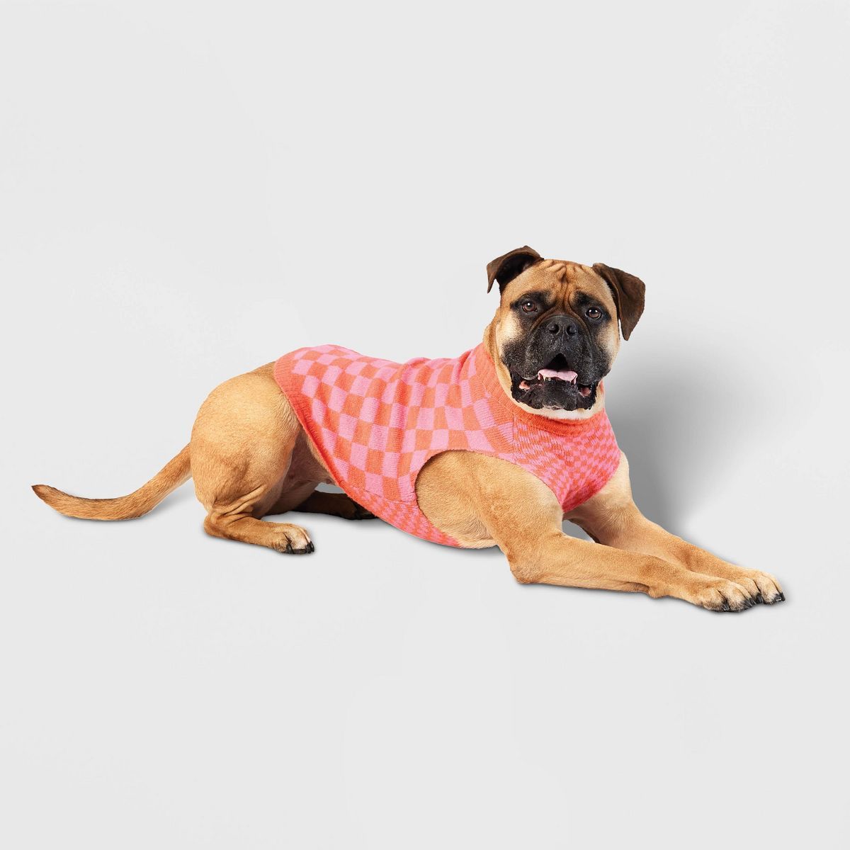 Checkered Knit Dog Sweater - Pink - Boots & Barkley™ | Target