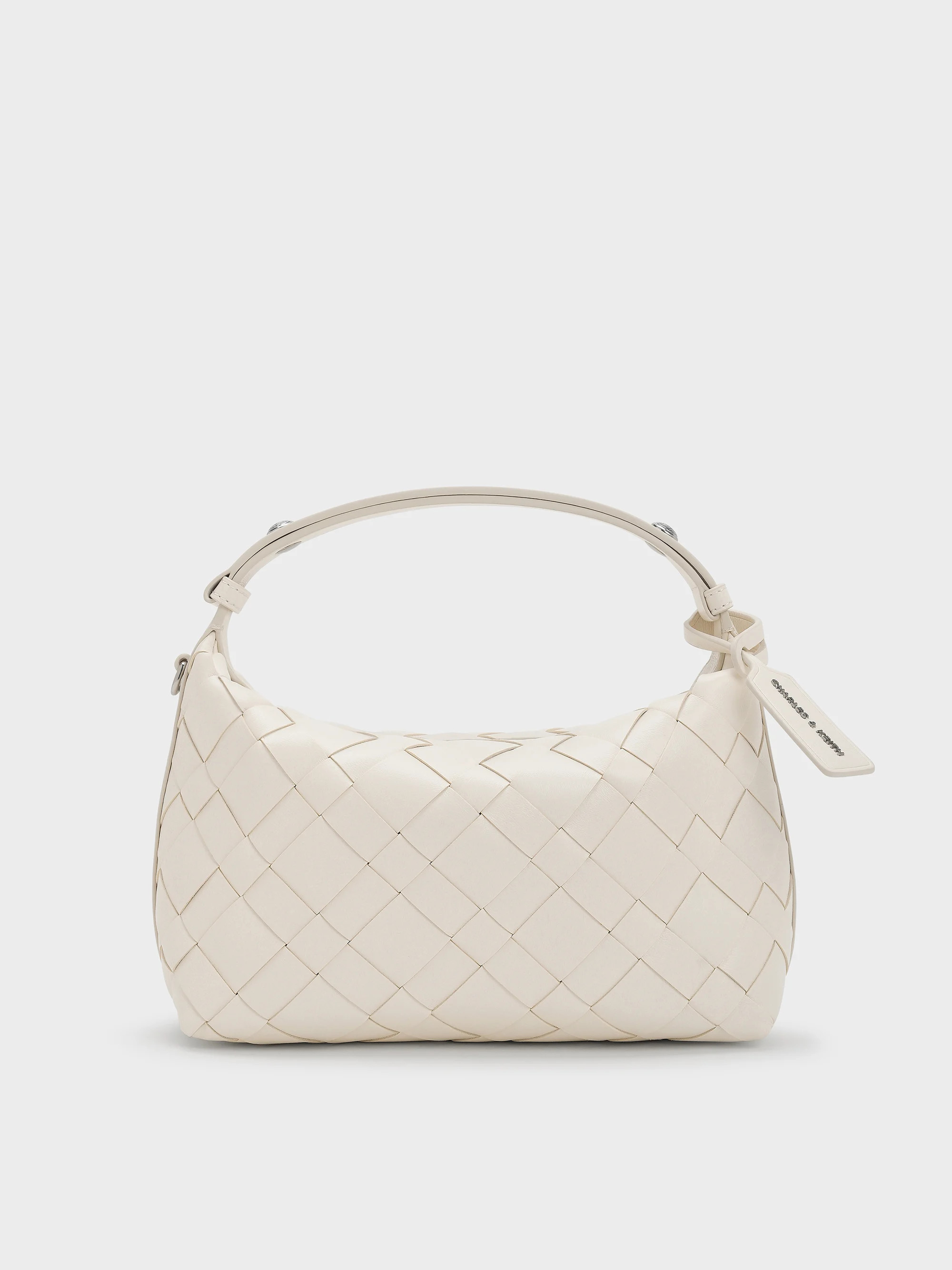 Ivette Woven Shoulder Bag
    
         - Cream | Charles & Keith AU