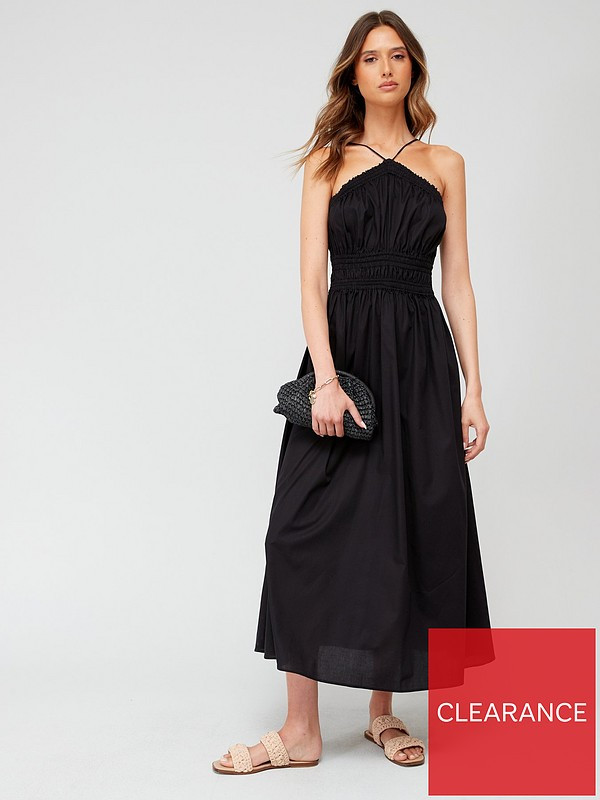 Mango Halter Neck Dress - Black | Very (UK)