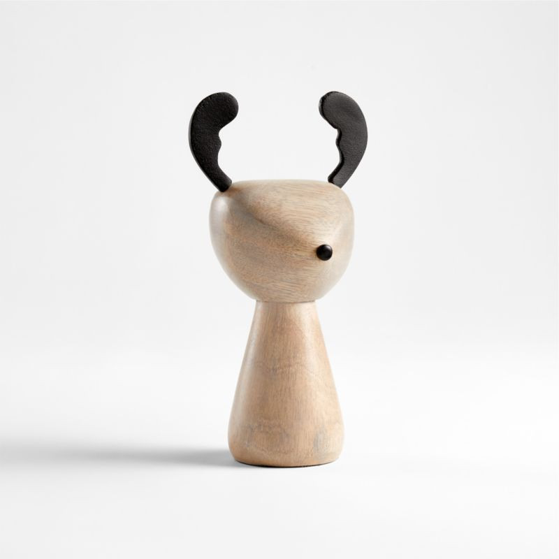 8" Wooden Reindeer Decoration + Reviews | Crate and Barrel | Crate & Barrel