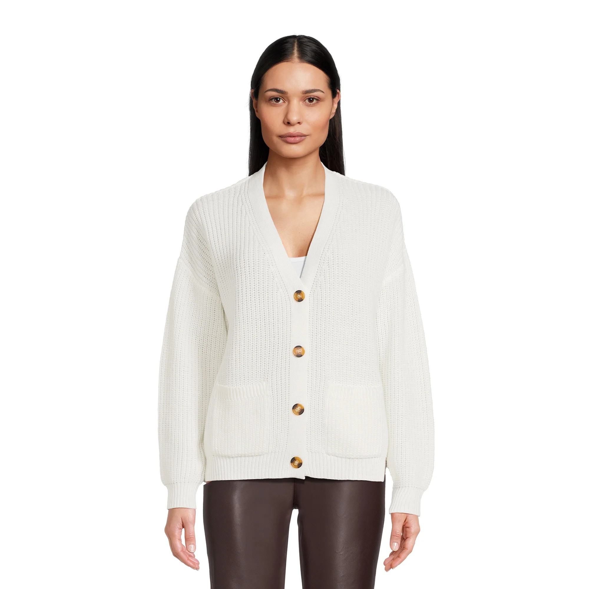 Time and Tru Women's Midweight Boyfriend Cardigan | Walmart (US)