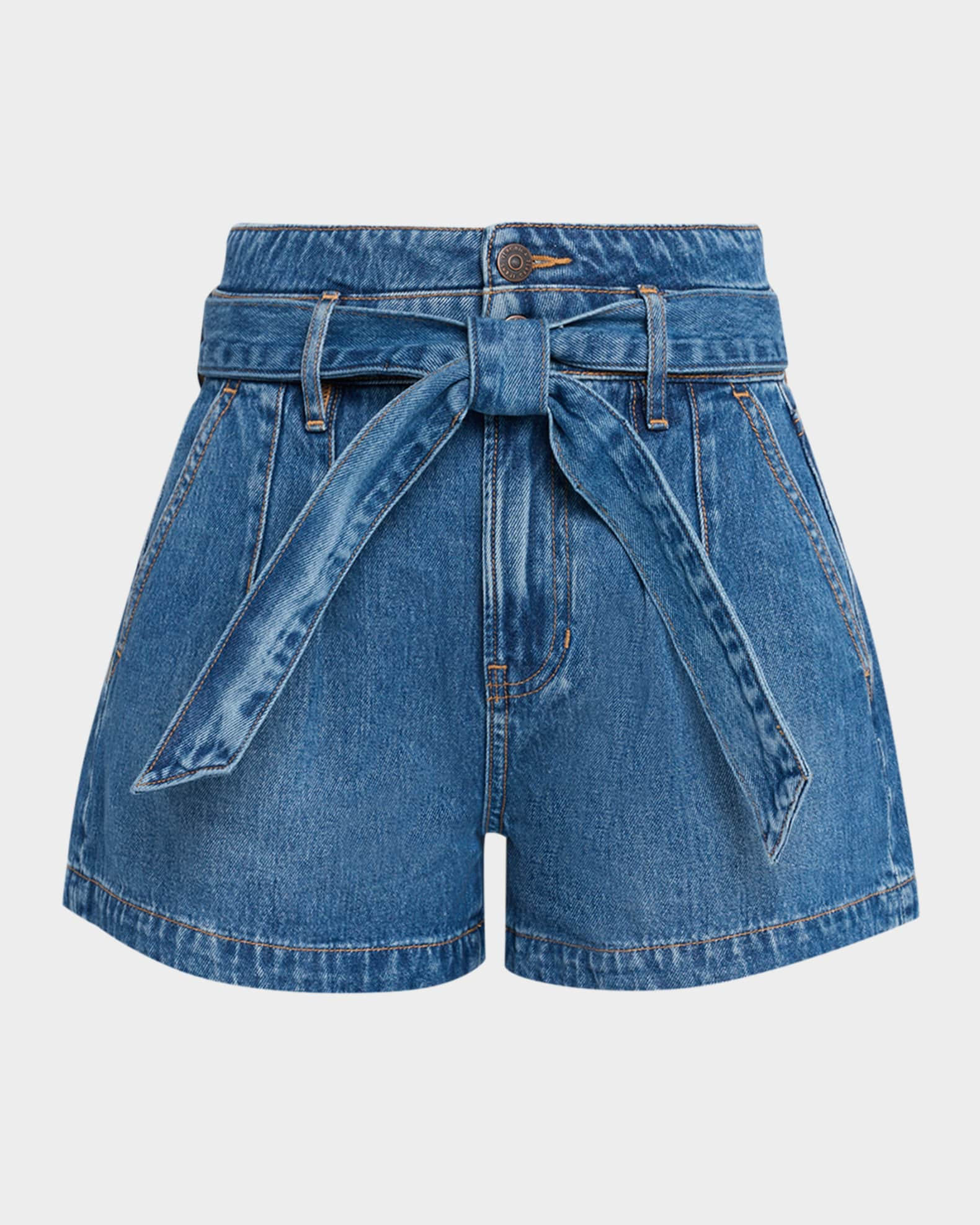 Jaylen Belted Denim Shorts | Neiman Marcus