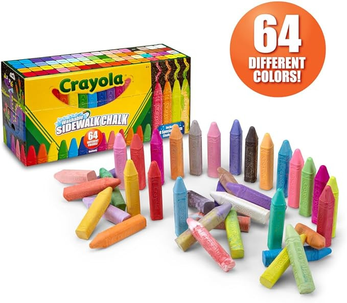 Crayola Ultimate Washable Chalk Collection (64ct), Bulk Sidewalk Chalk, Outdoor Chalk for Kids, A... | Amazon (US)
