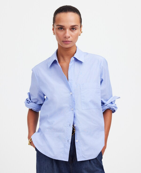 Easy Y-Neck Button-Up Shirt | Madewell | Madewell
