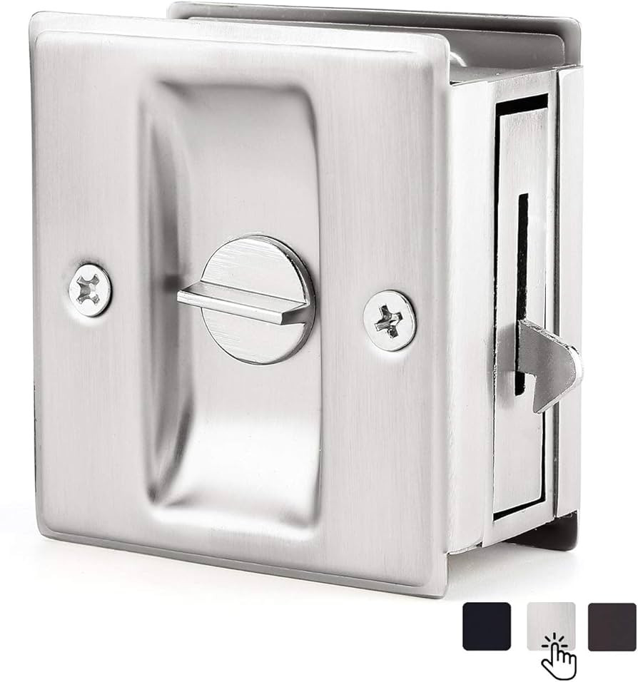 HOMOTEK Privacy Pocket Door Lock Hardware with Pull - Replace Old Or Damaged Sliding Door Locks Q... | Amazon (US)