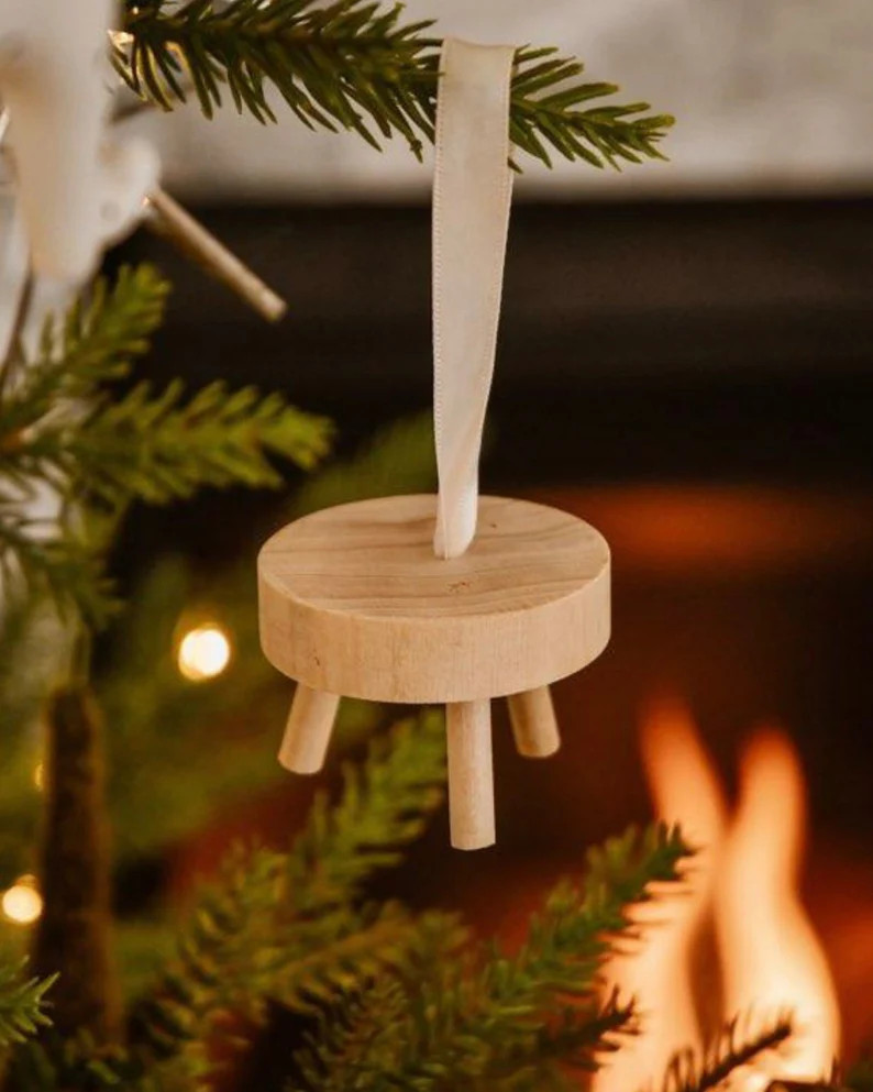 Miniature Stool Ornament  Mini Plant Stand Ornament  Wooden | Etsy | Etsy (US)