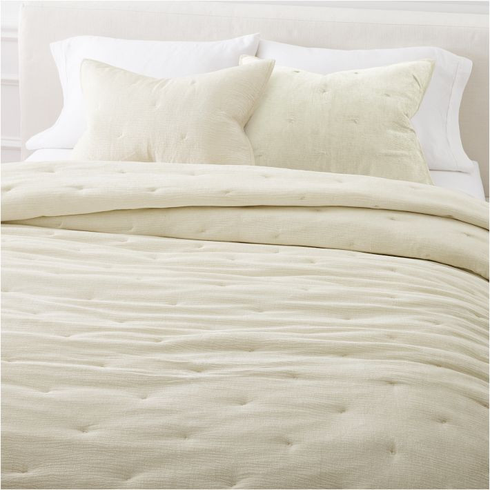 Striated Chenille Tack Stitch Quilt & Shams | West Elm (US)